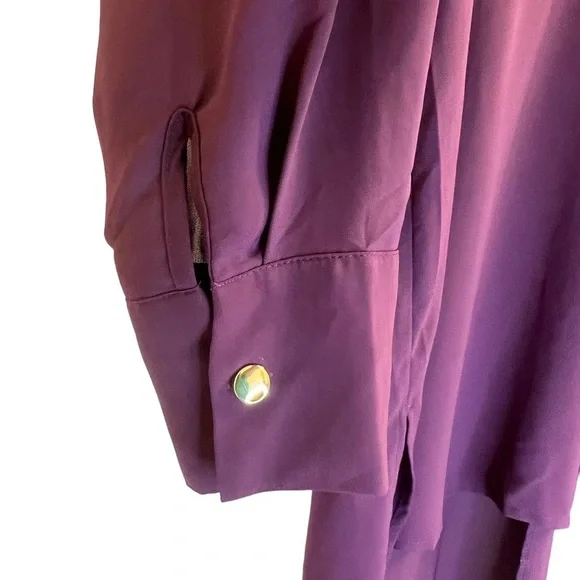 Eloquii Women’s Top 16 Purple Sheer Hi-Lo Long Sleeves - Picture 3 of 10